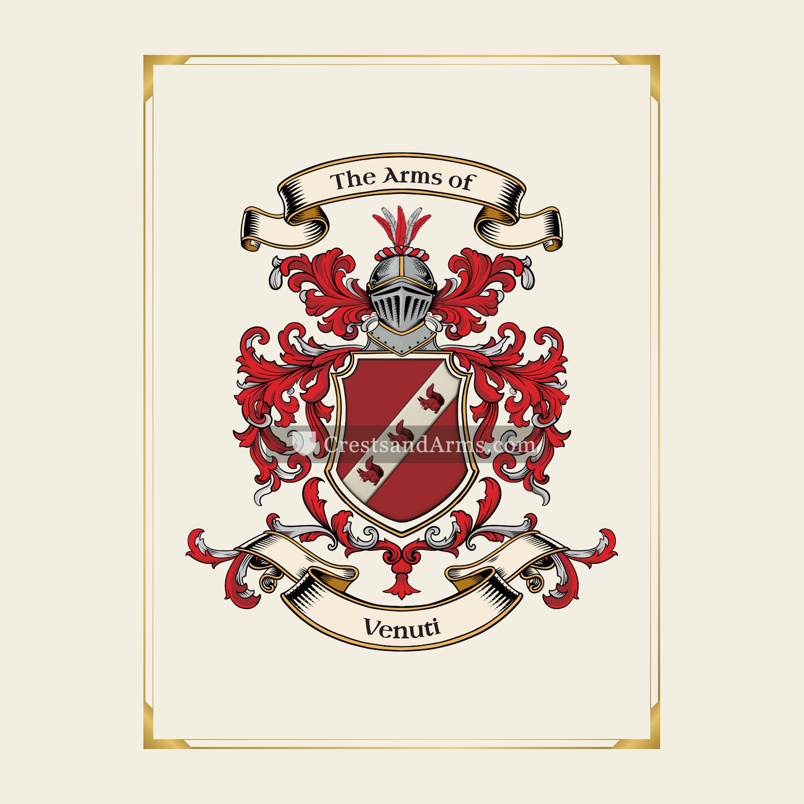 With gold border