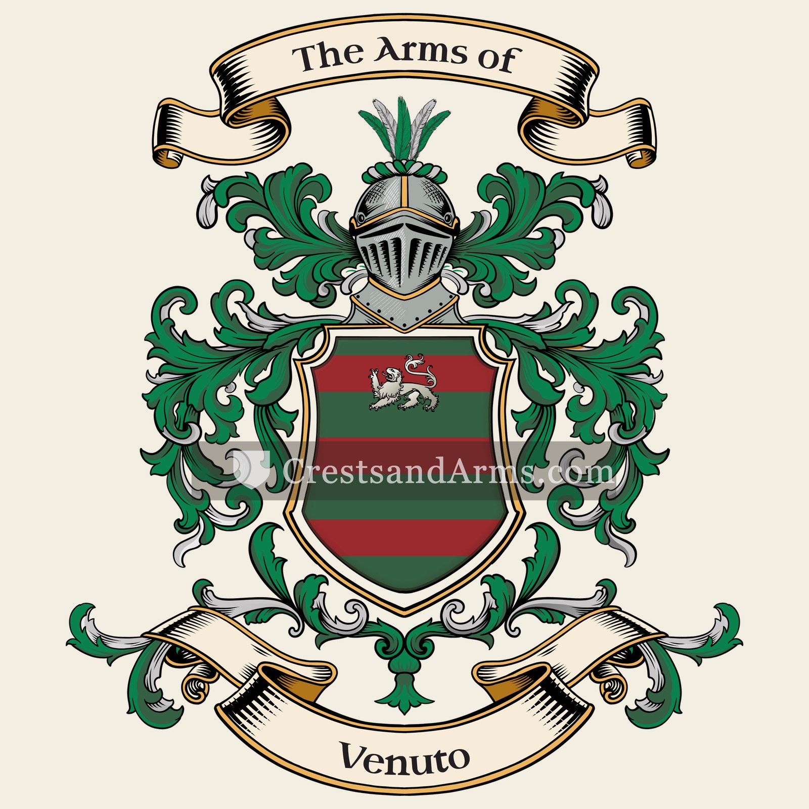The Venuto coat of arms, drawn from the recorded blazon