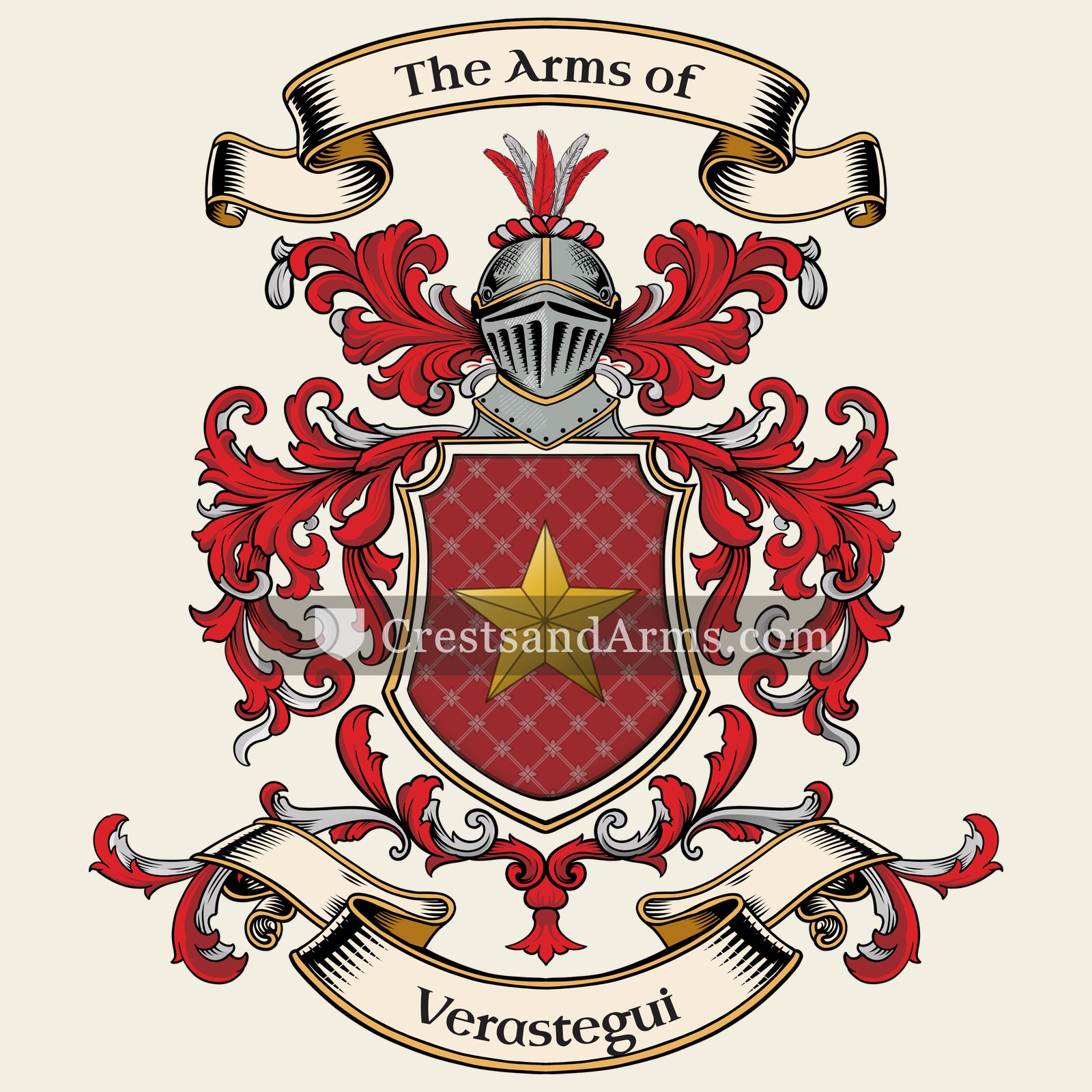 The Verastegui coat of arms, drawn from the recorded blazon