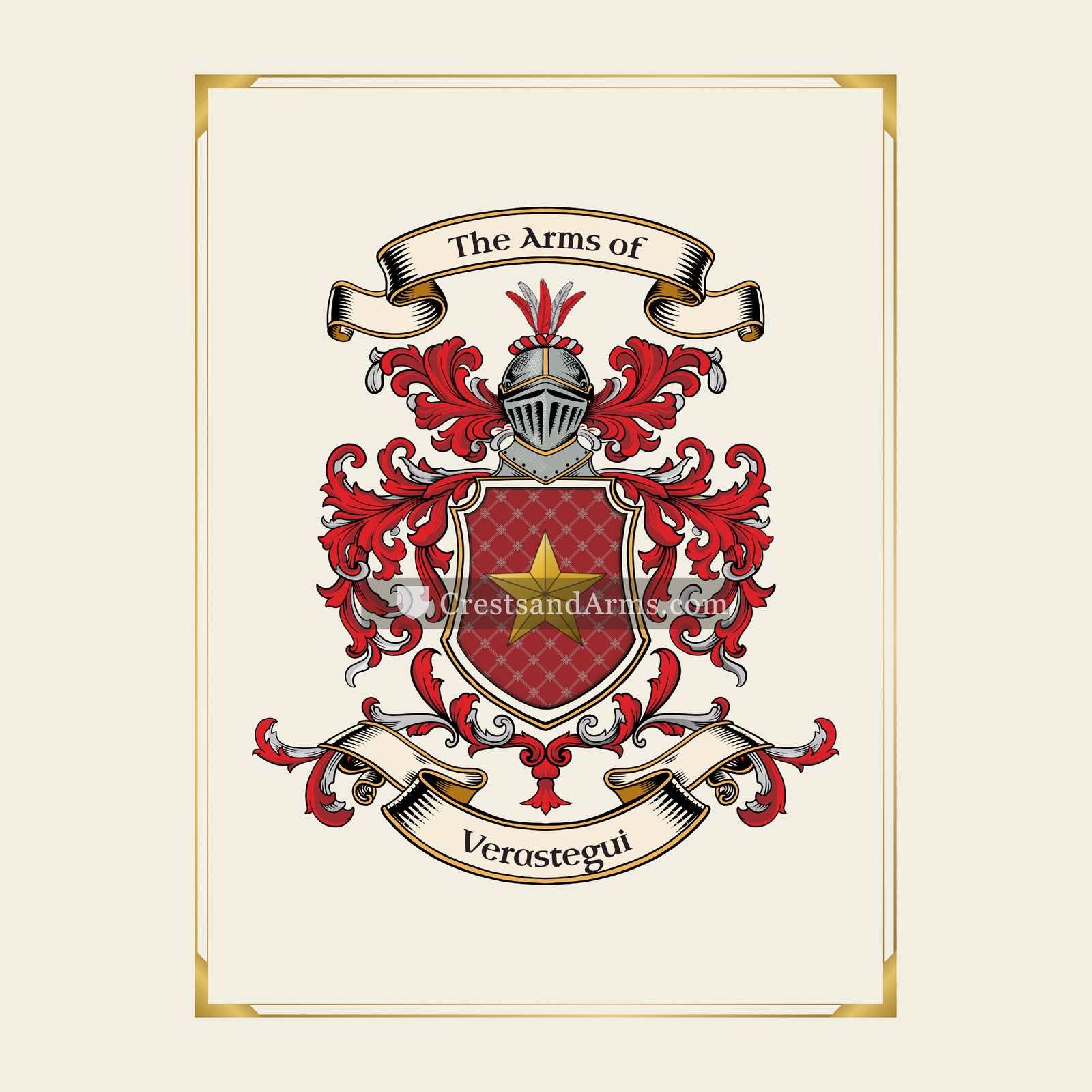 With gold border