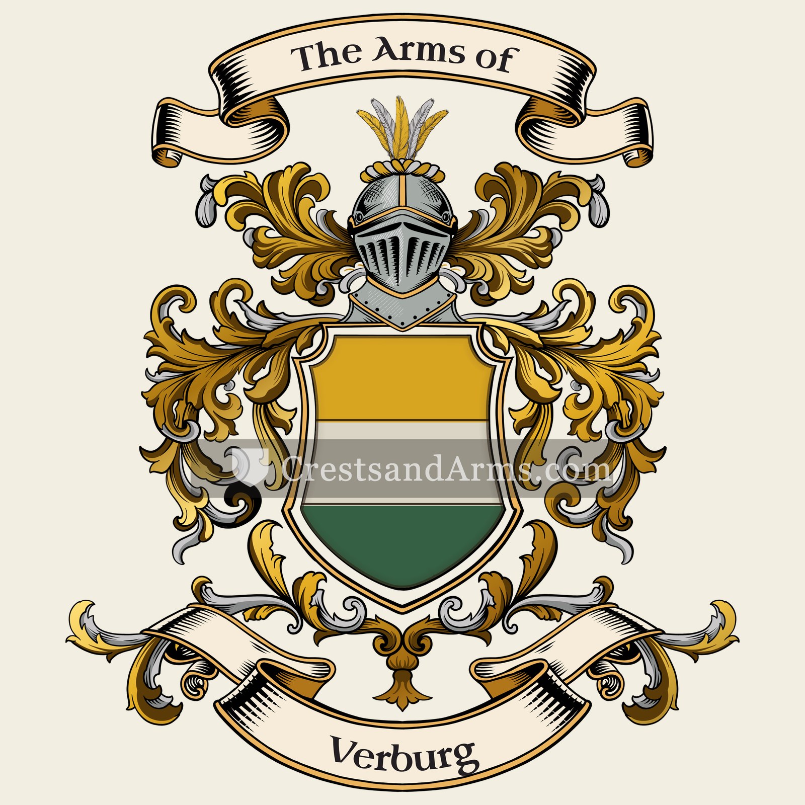 The Verburg coat of arms, drawn from the recorded blazon