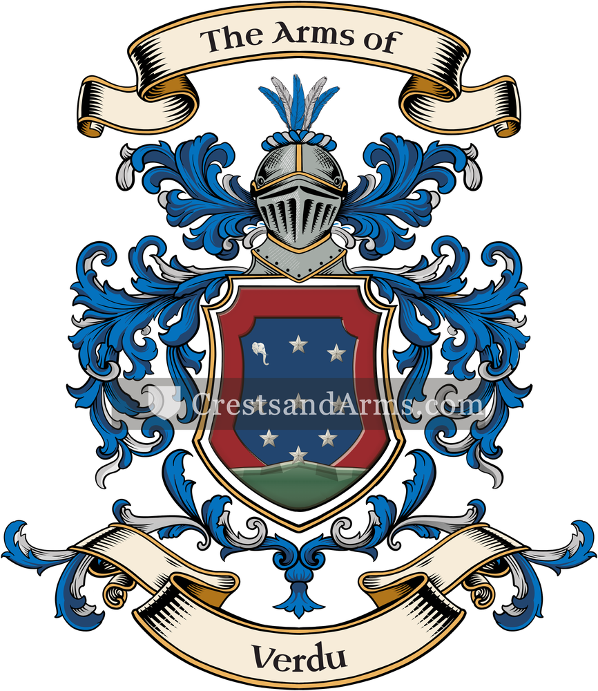 The Verdu coat of arms, drawn from the recorded blazon