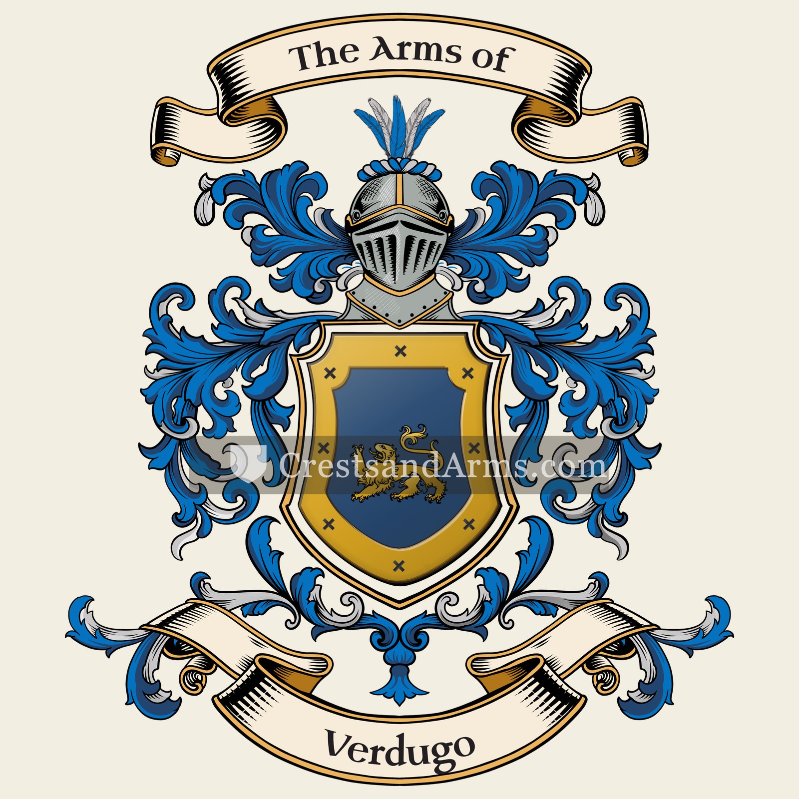 The Verdugo coat of arms, drawn from the recorded blazon
