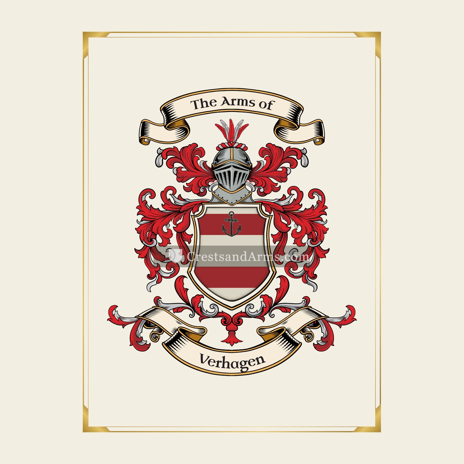 With gold border