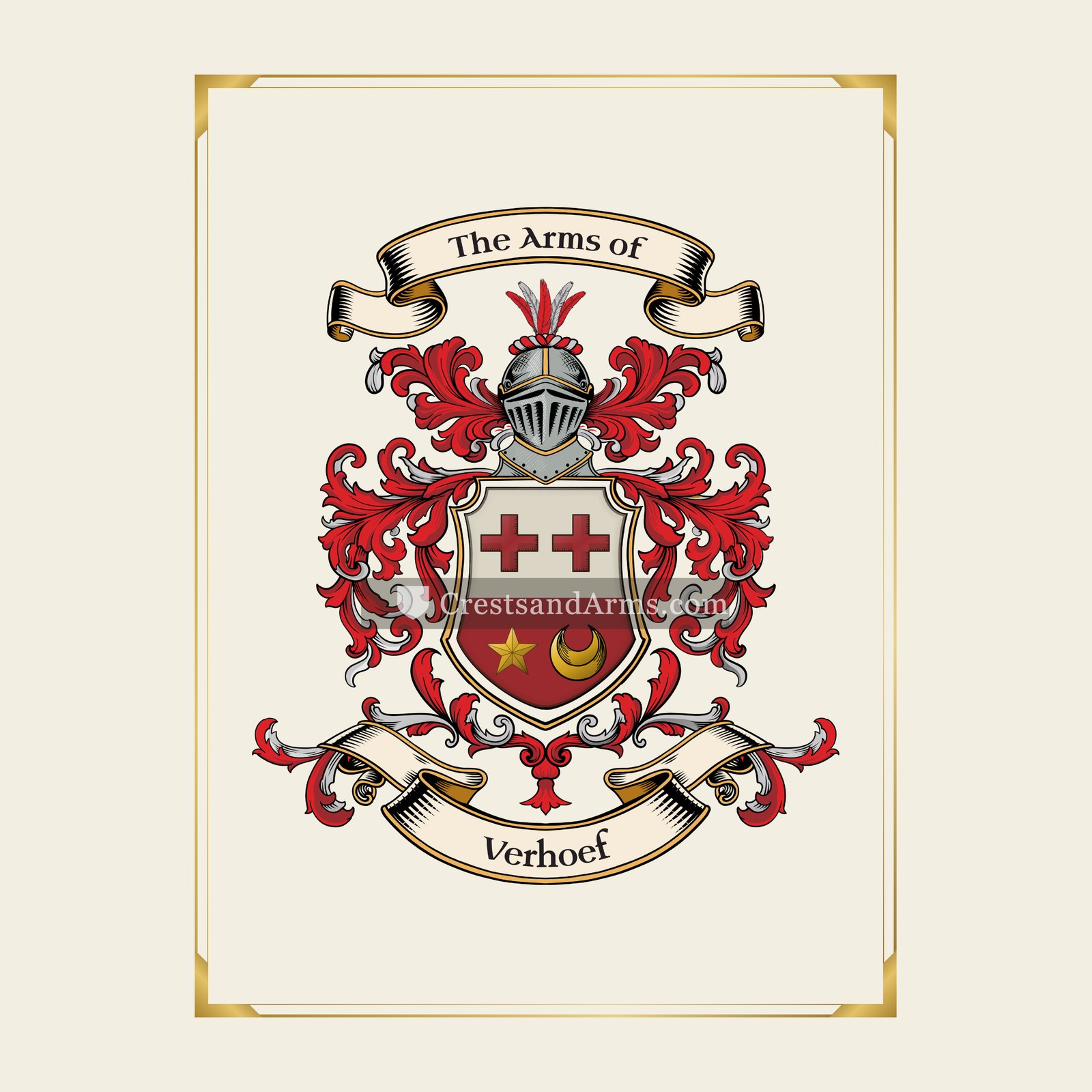 With gold border