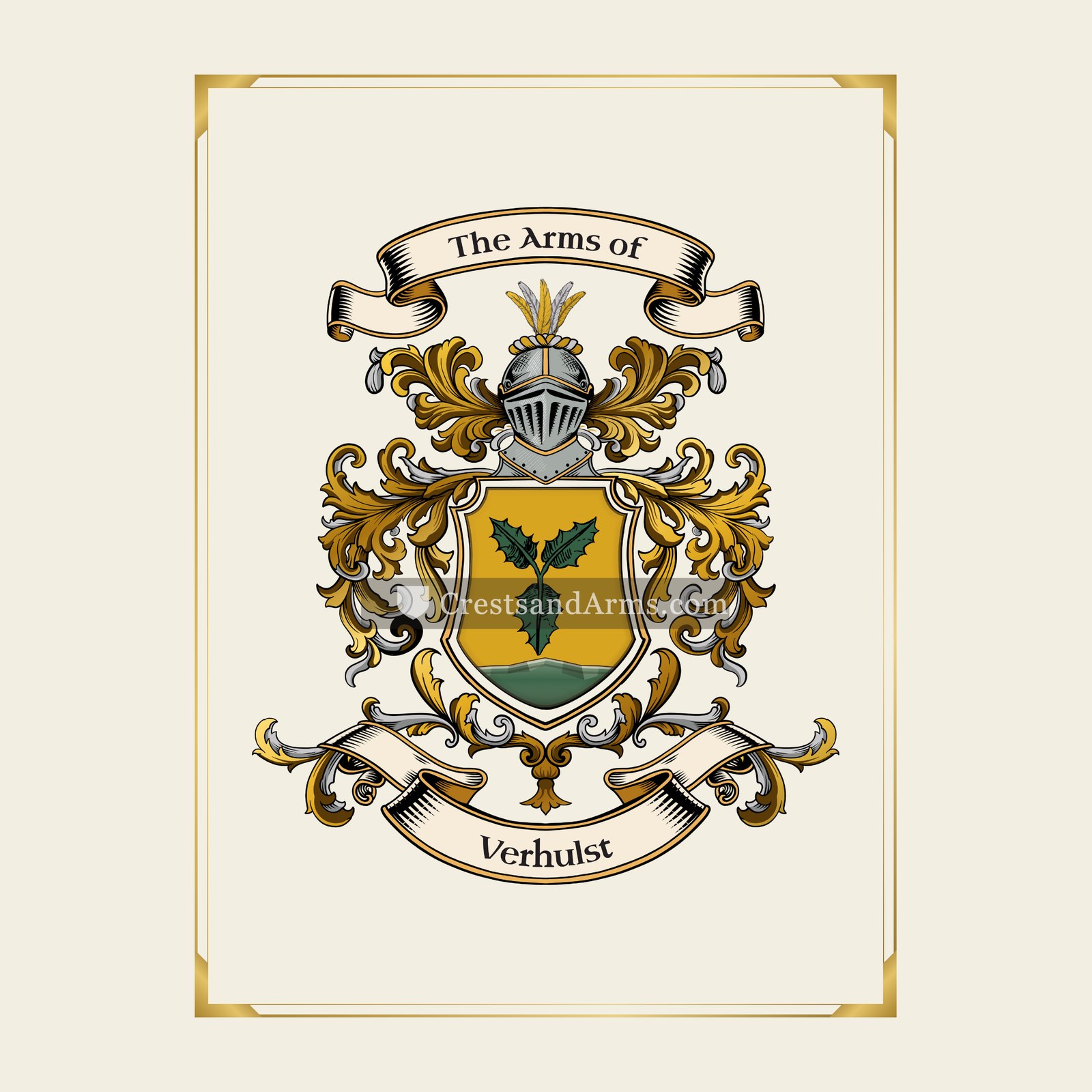 With gold border