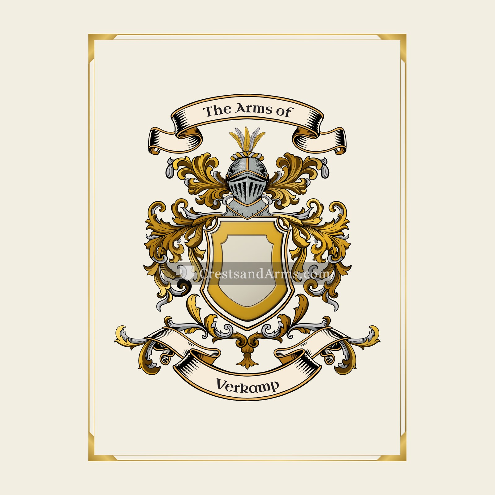 With gold border