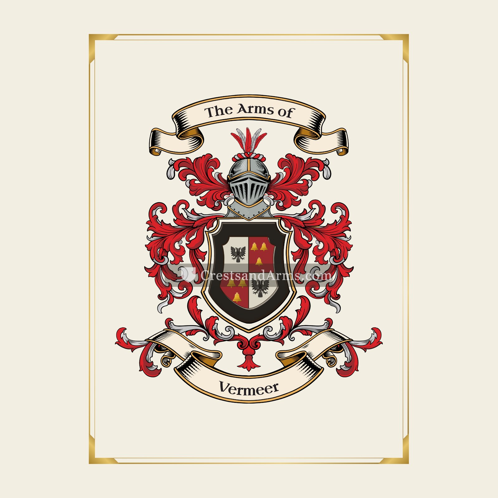 With gold border