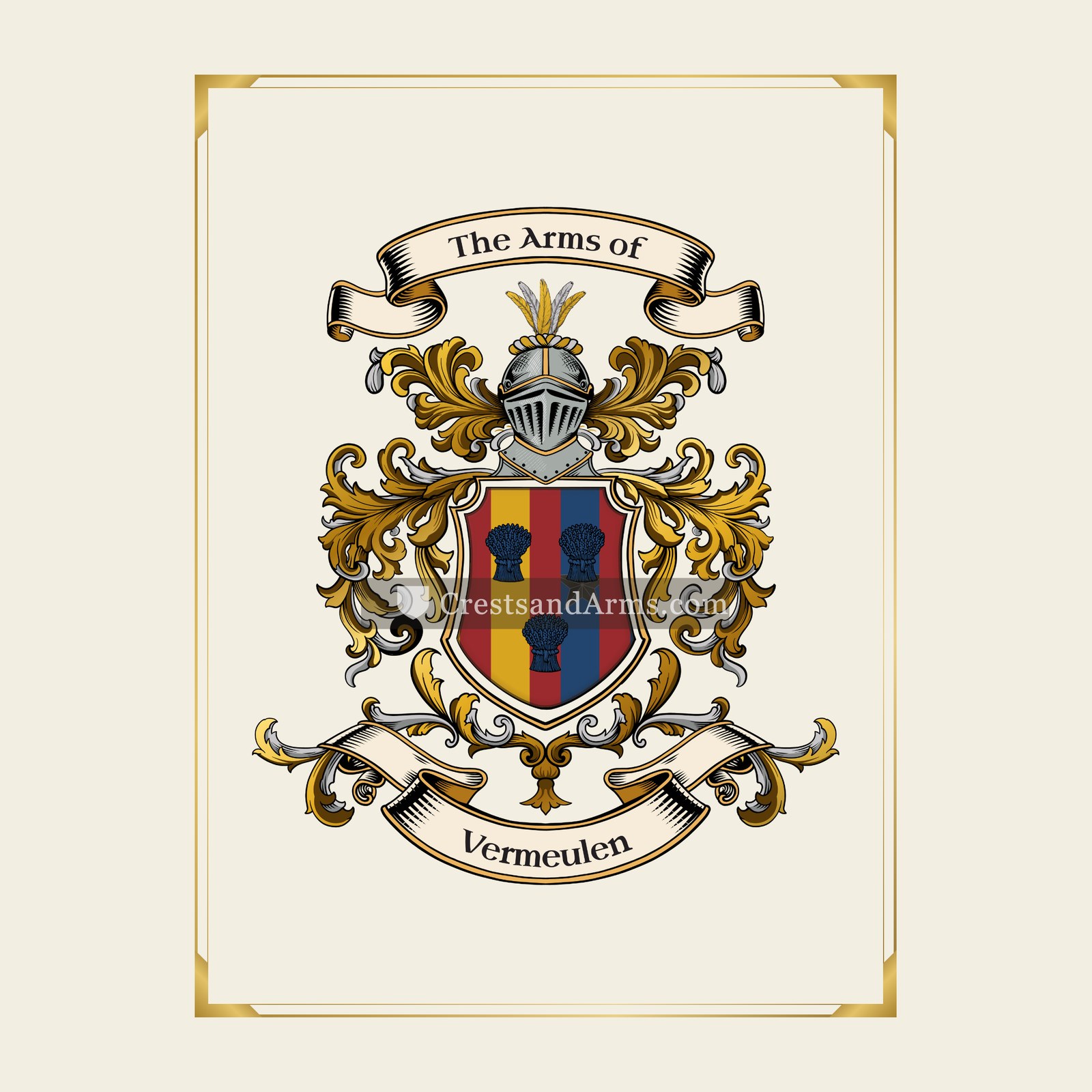 With gold border