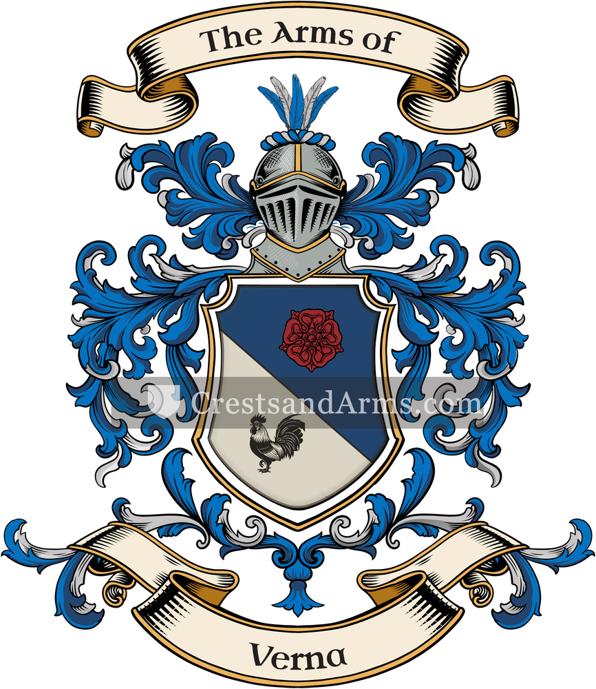 The Verna coat of arms, drawn from the recorded blazon