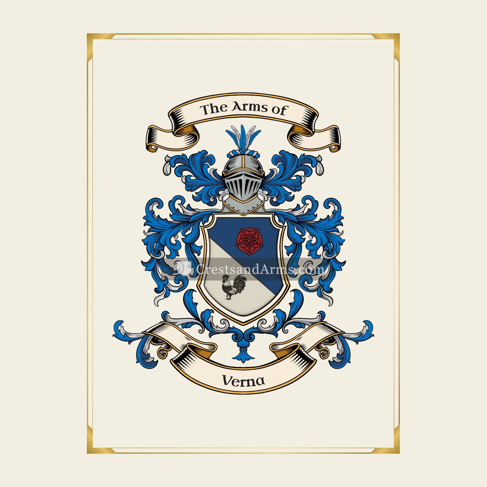 With gold border
