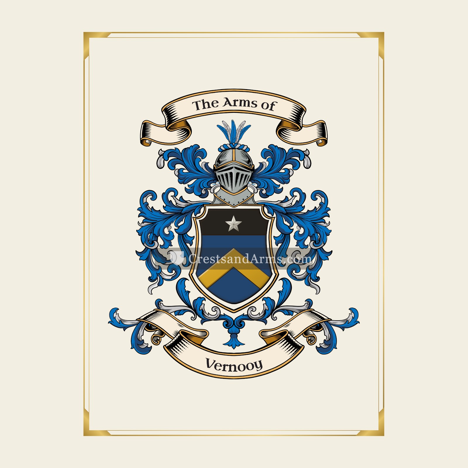With gold border