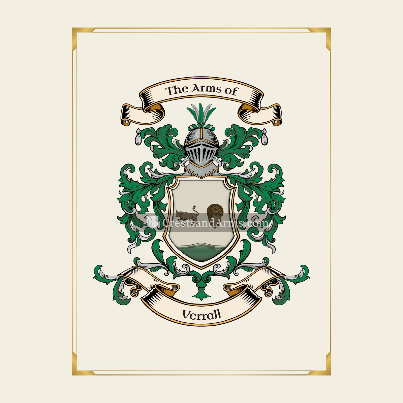 With gold border