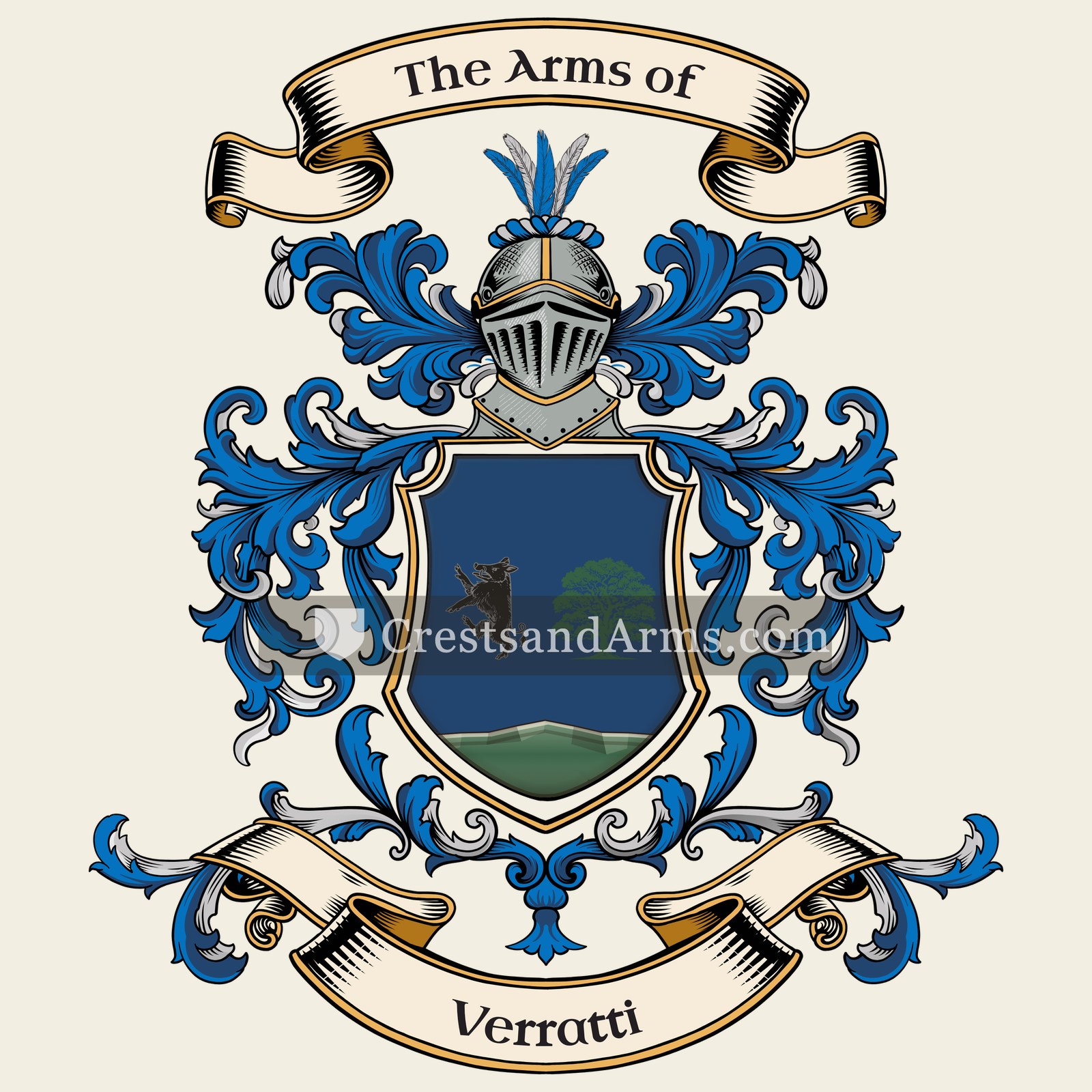 The Verratti coat of arms, drawn from the recorded blazon
