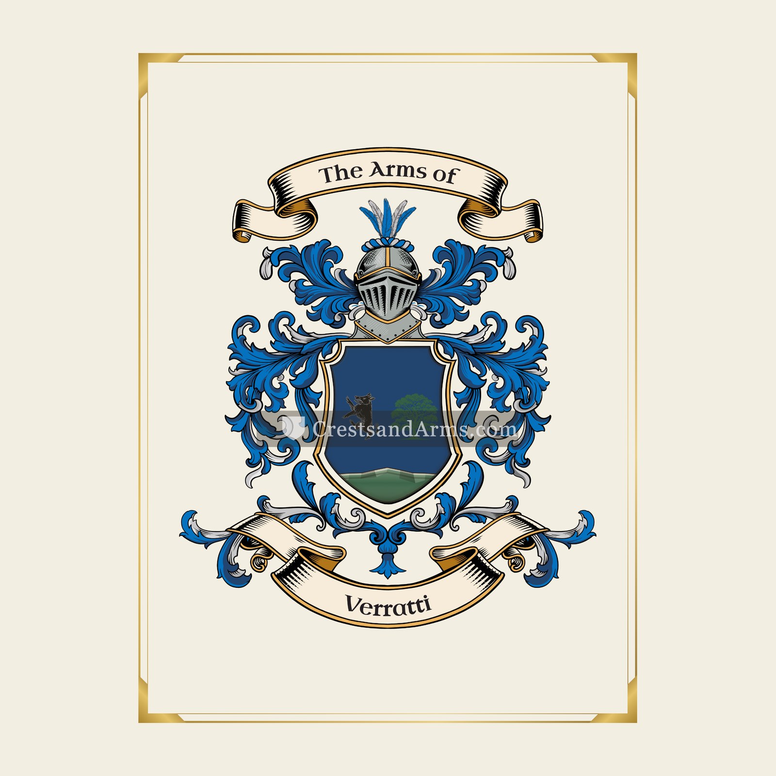 With gold border