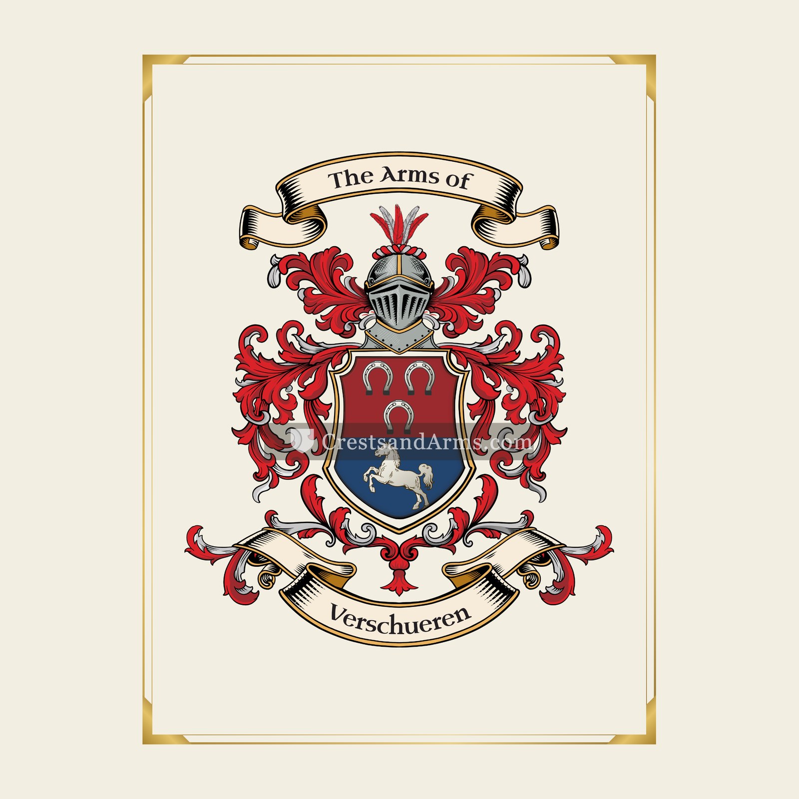 With gold border