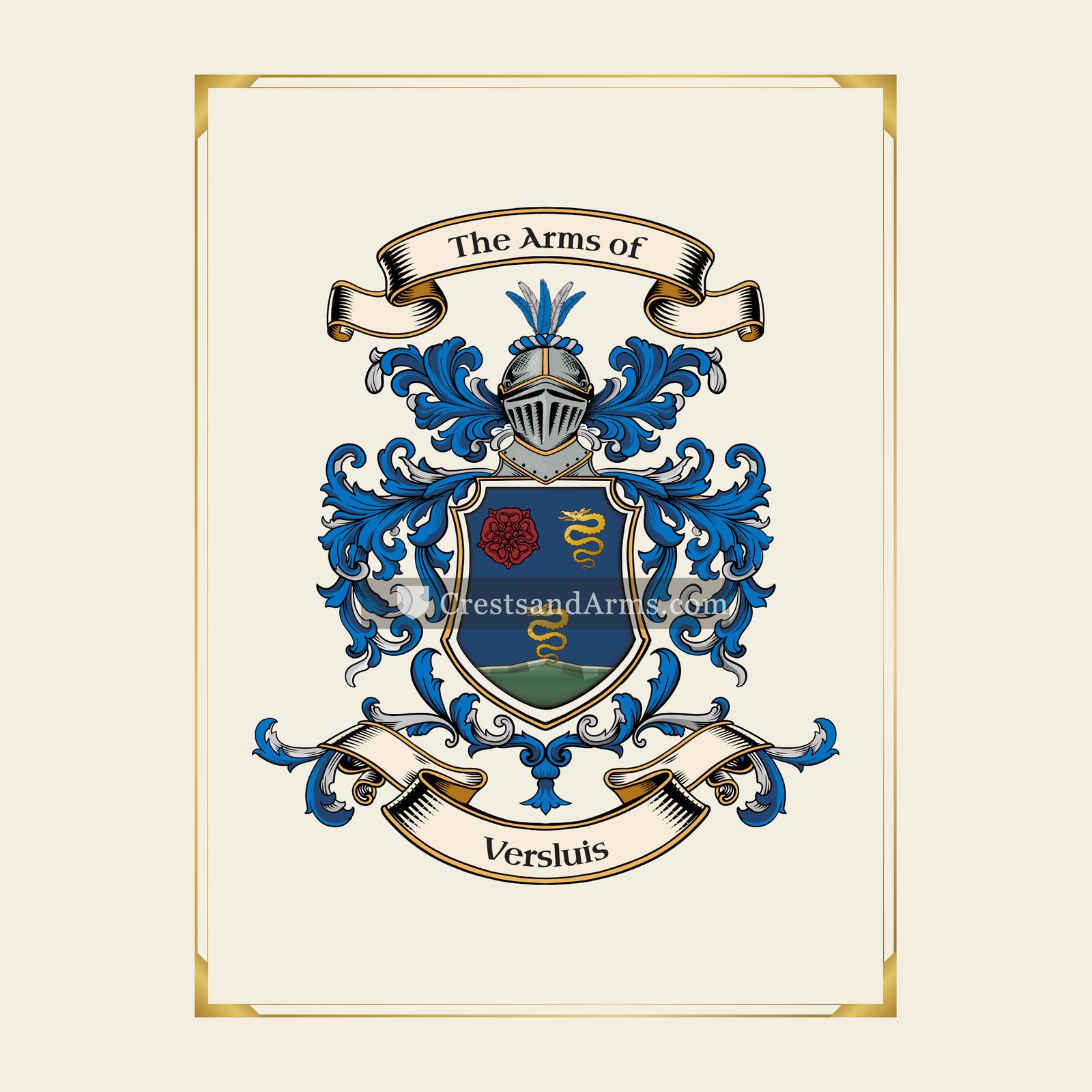 With gold border