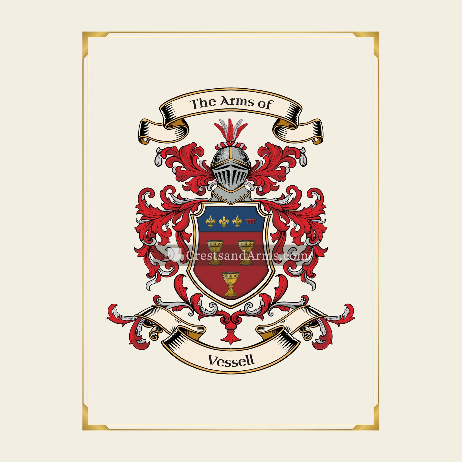 With gold border