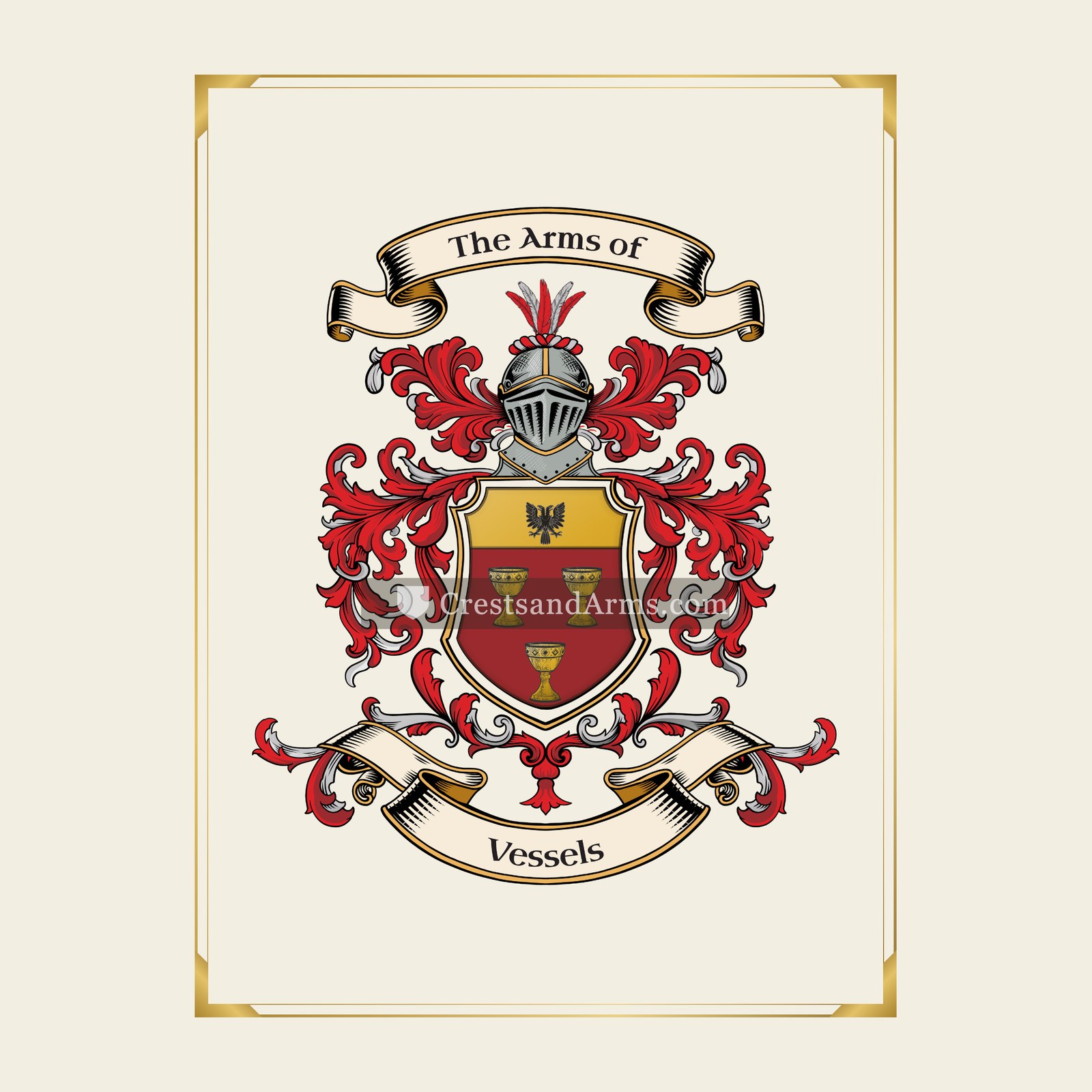 With gold border