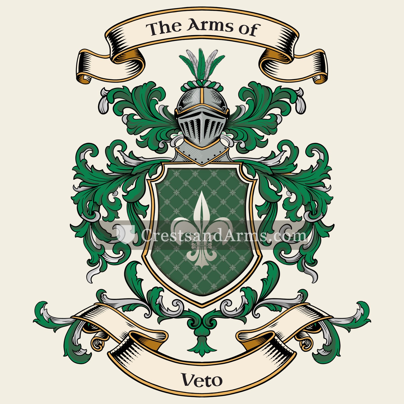 The Veto coat of arms, drawn from the recorded blazon