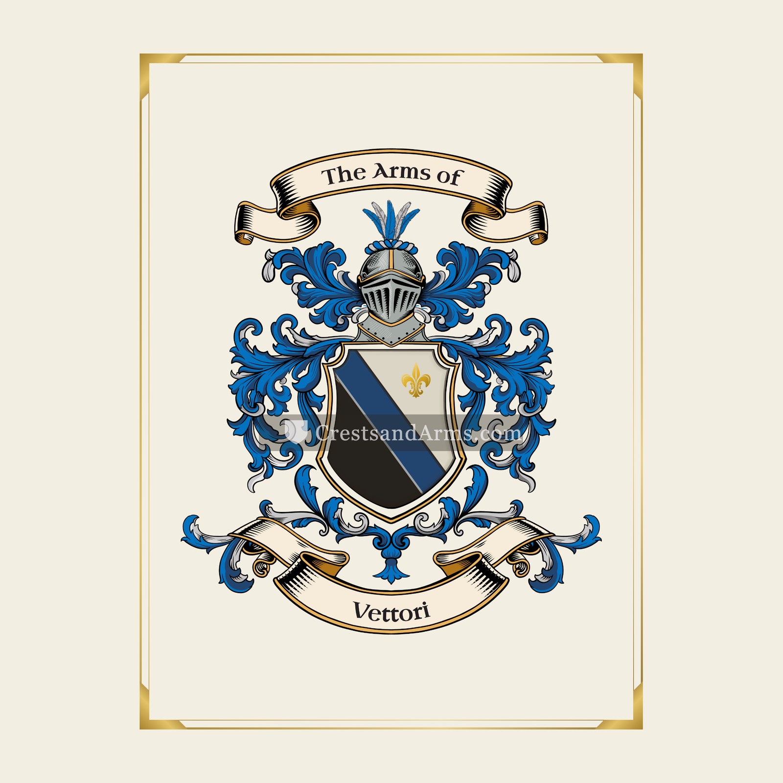 With gold border