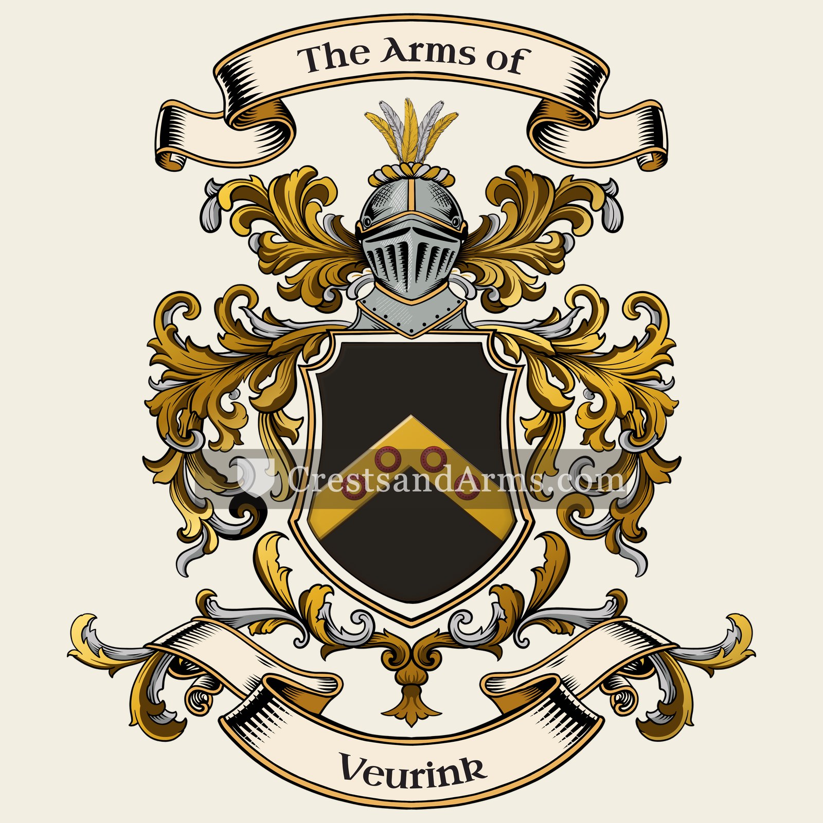 The Veurink coat of arms, drawn from the recorded blazon