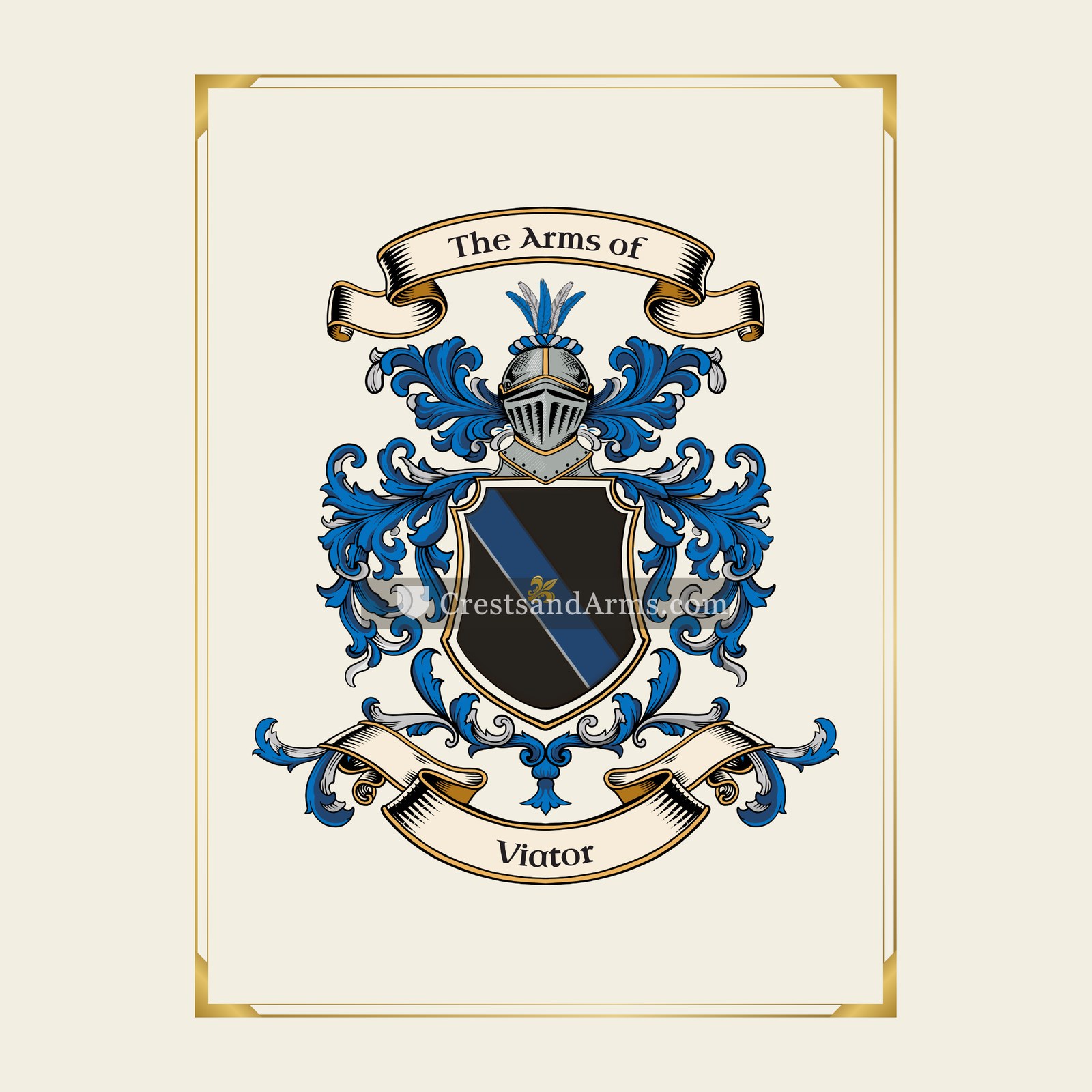 With gold border