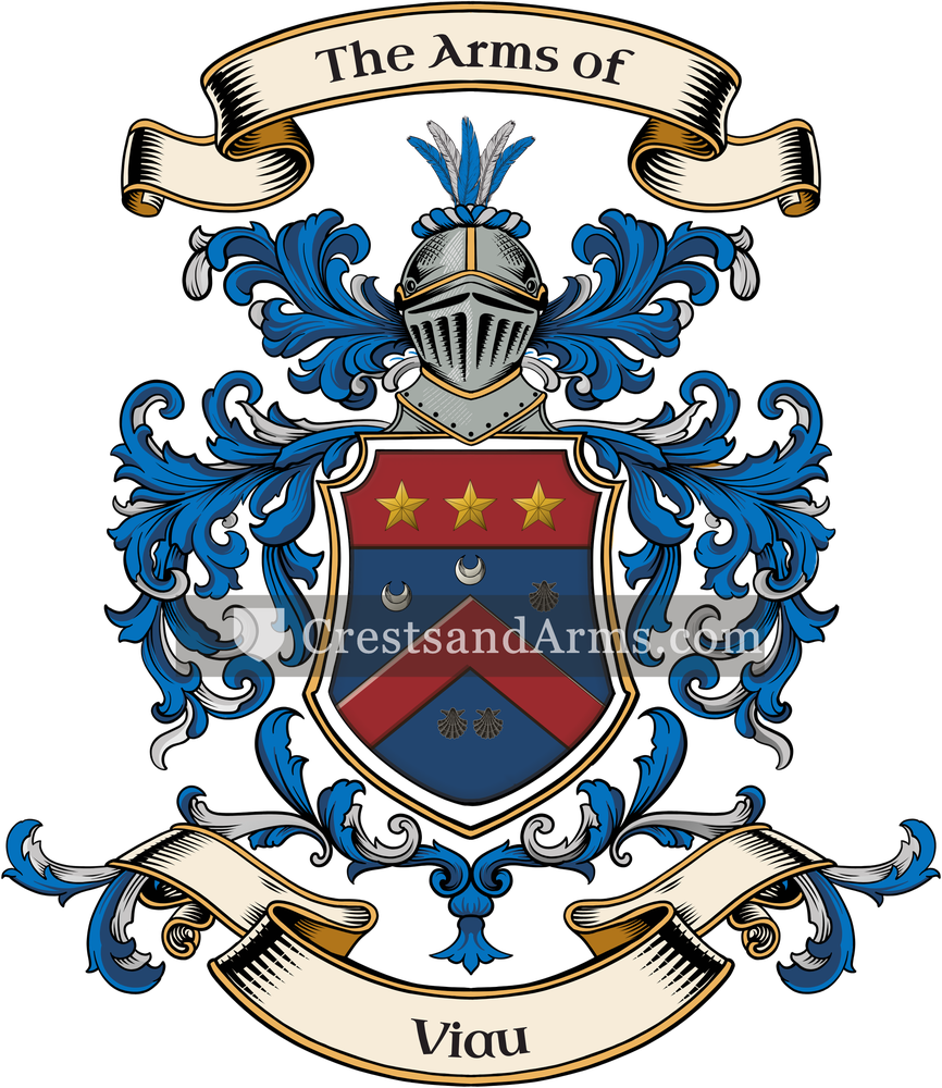 The Viau coat of arms, drawn from the recorded blazon