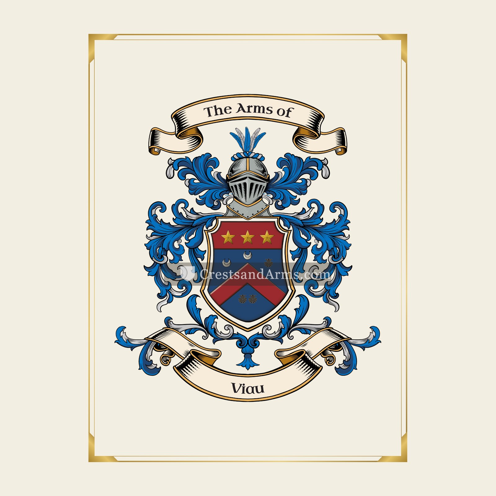 With gold border