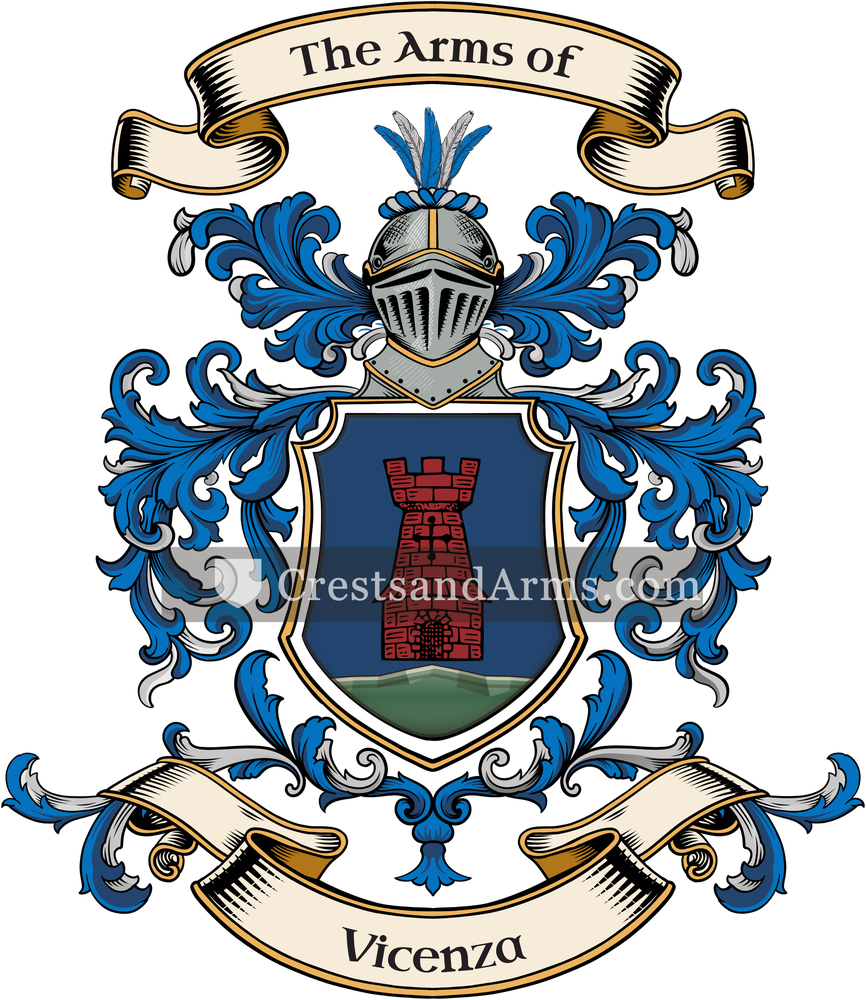 The Vicenza coat of arms, drawn from the recorded blazon