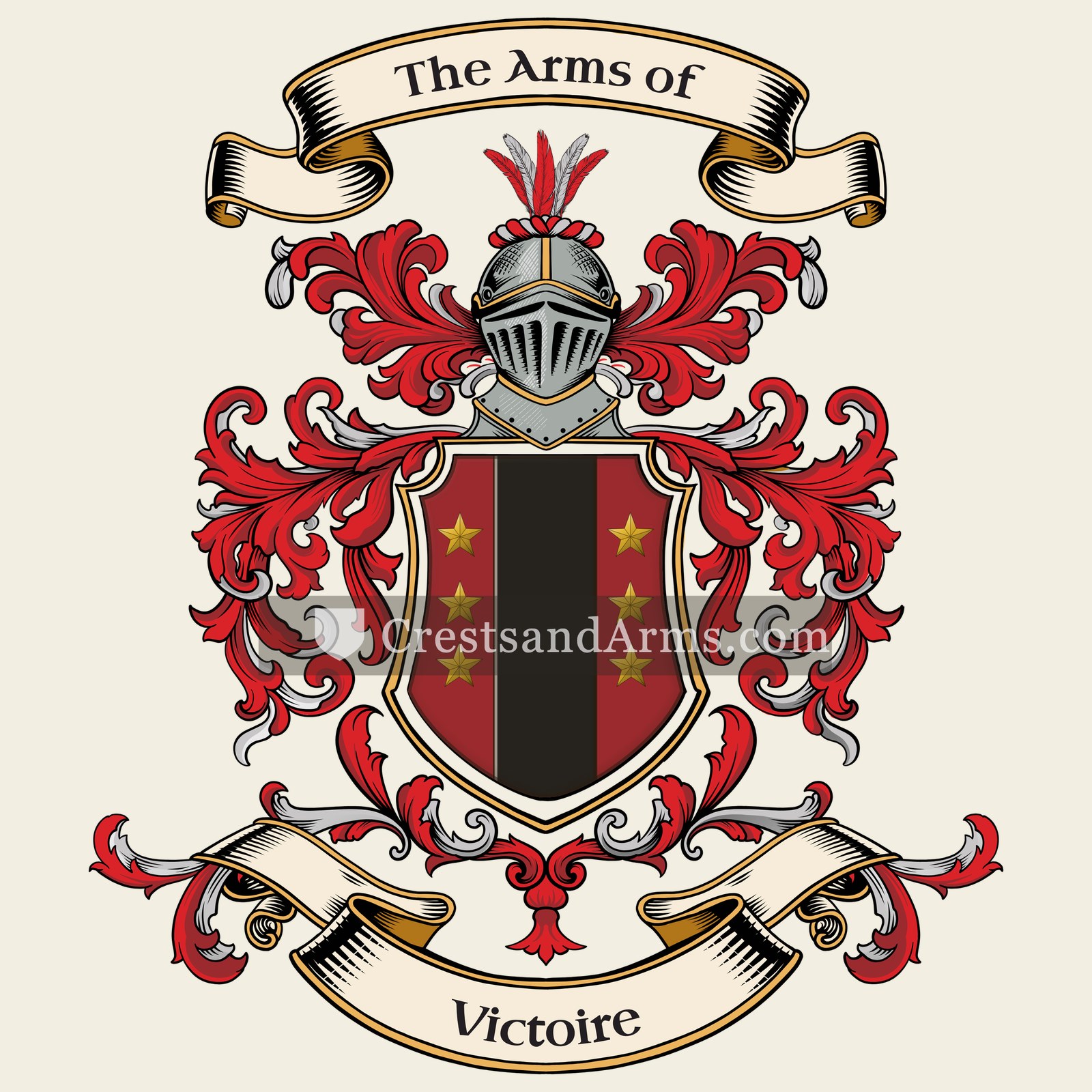 The Victoire coat of arms, drawn from the recorded blazon