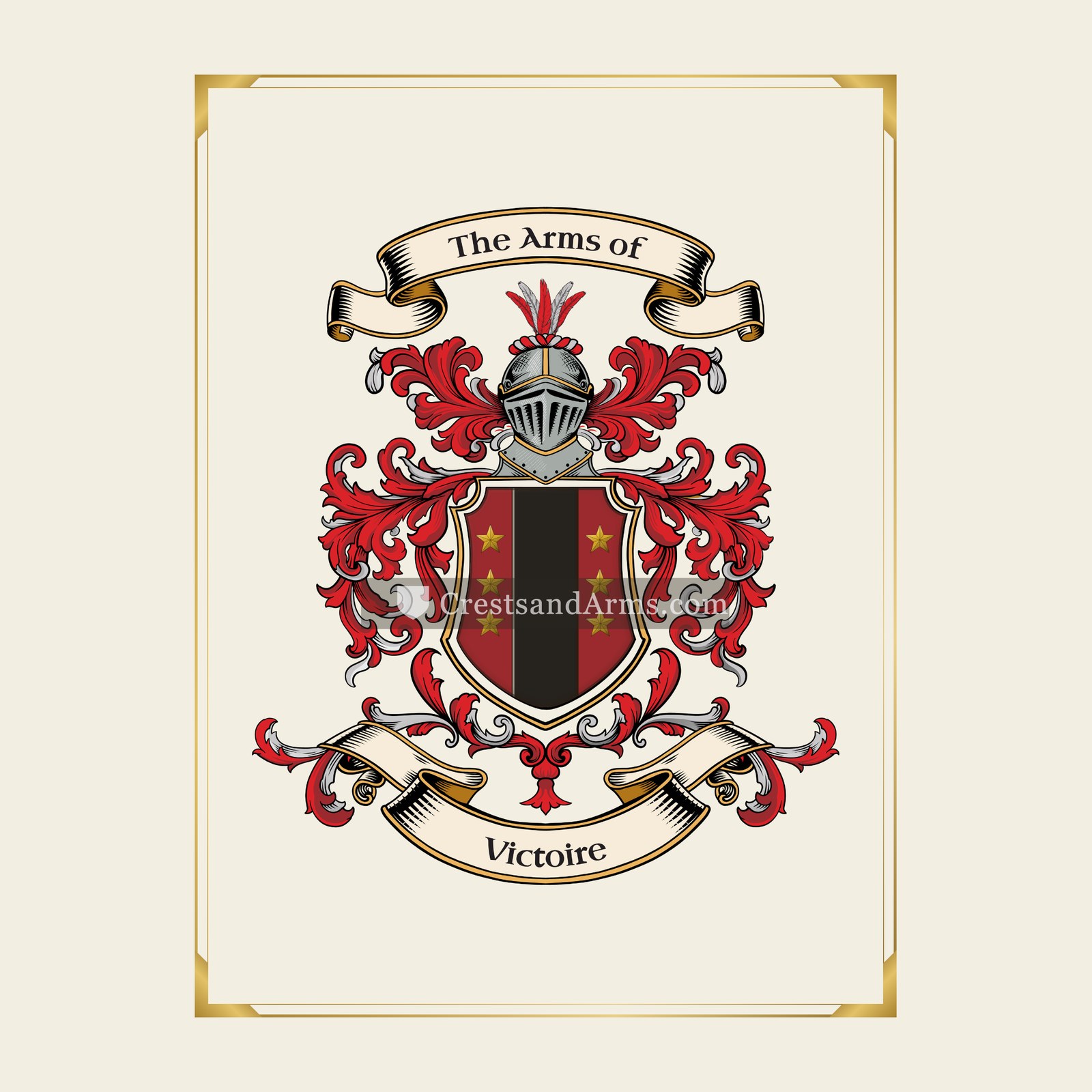 With gold border