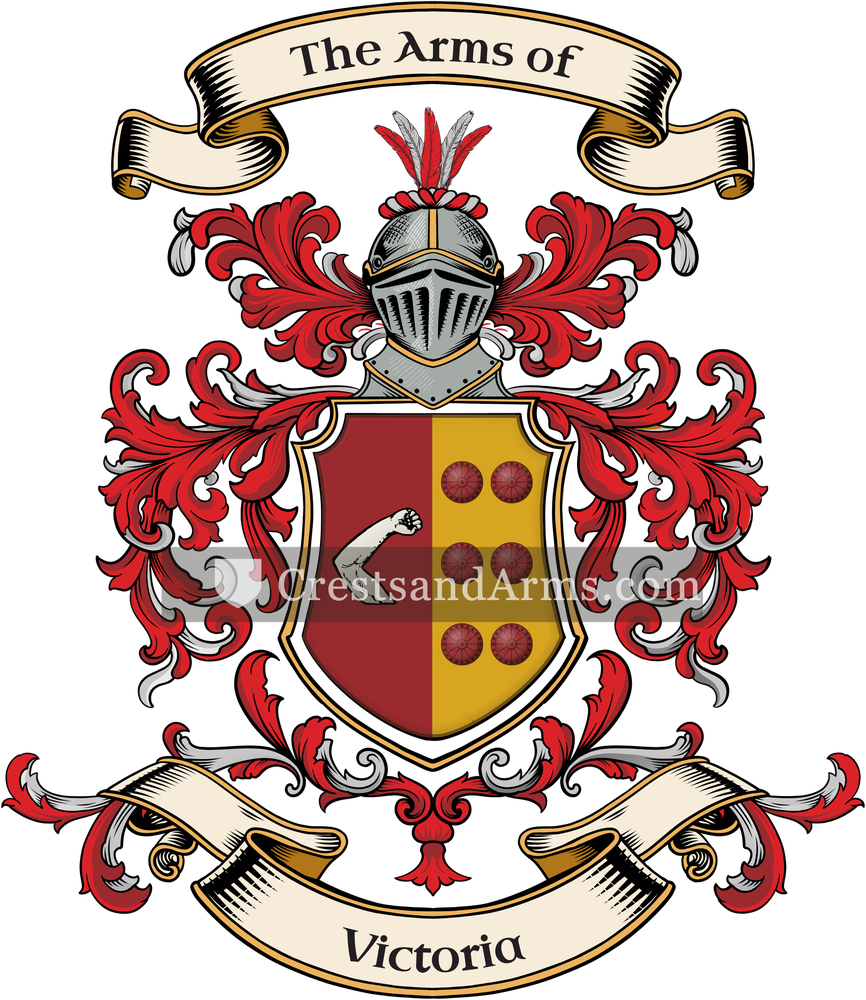 The Victoria coat of arms, drawn from the recorded blazon