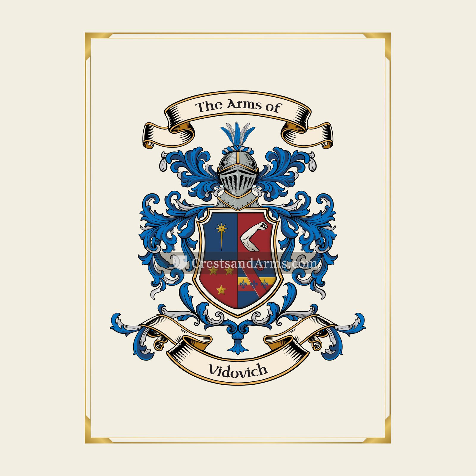 With gold border