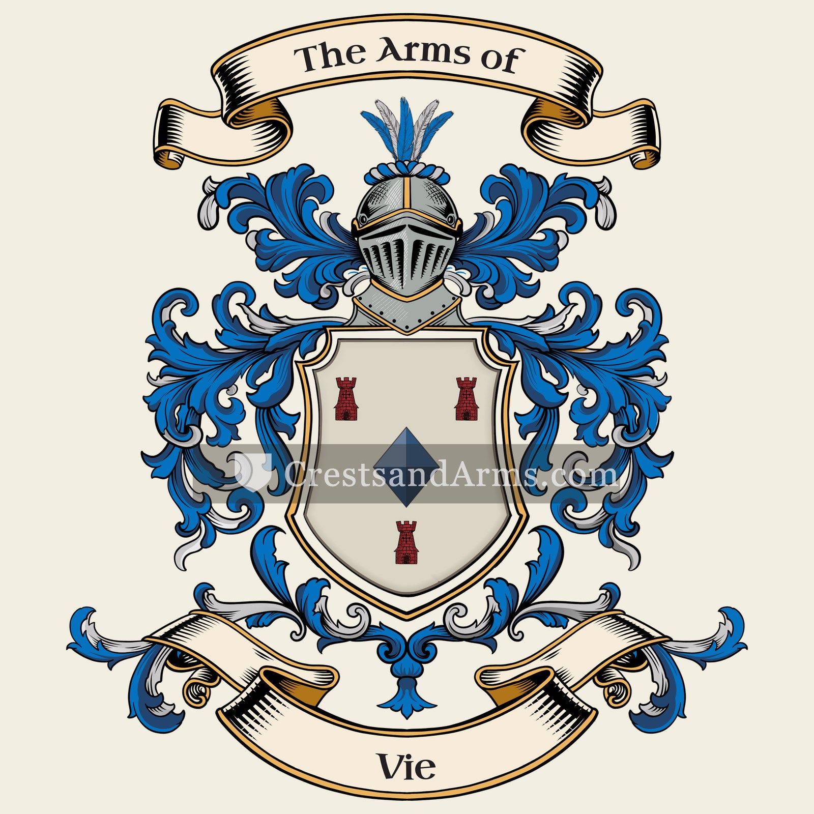 The Vie coat of arms, drawn from the recorded blazon