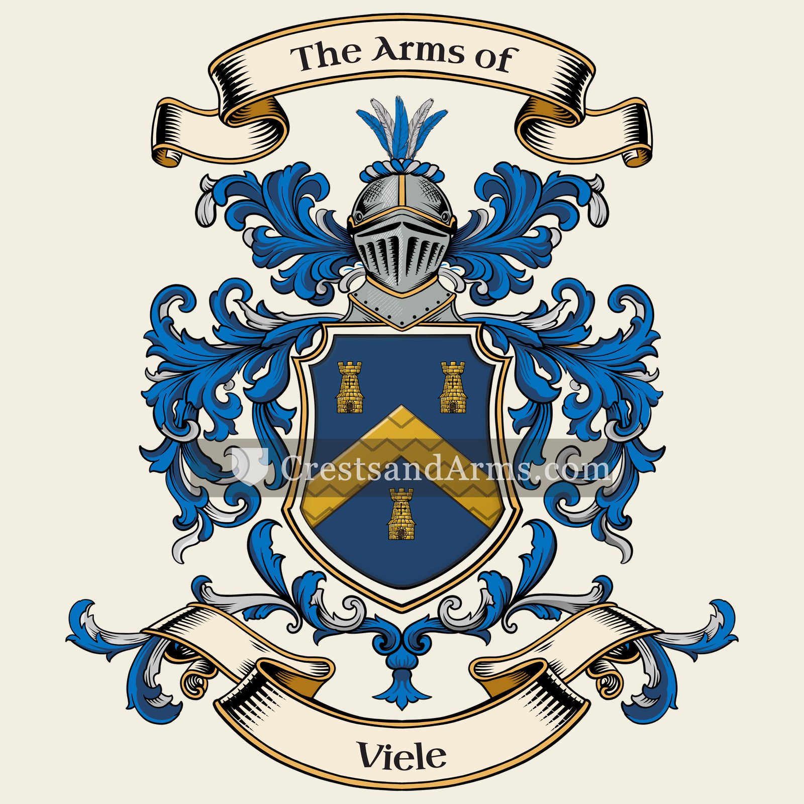 The Viele coat of arms, drawn from the recorded blazon
