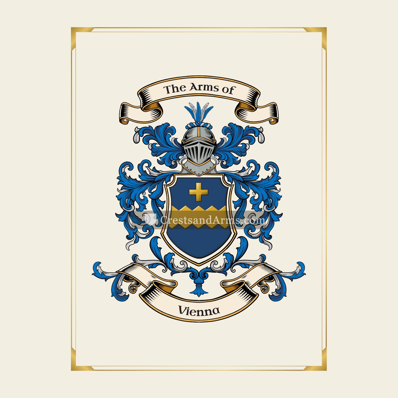 With gold border