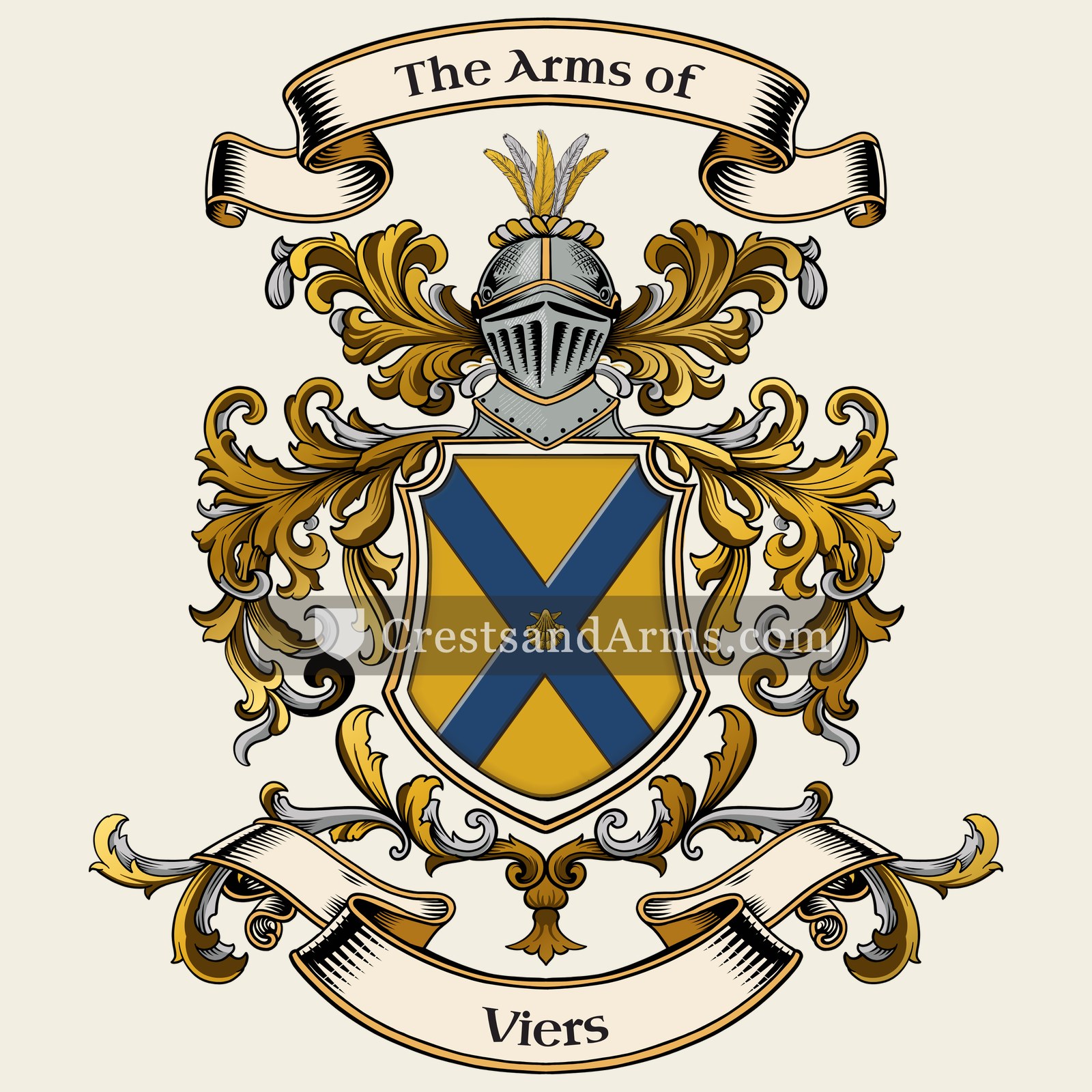 The Viers coat of arms, drawn from the recorded blazon