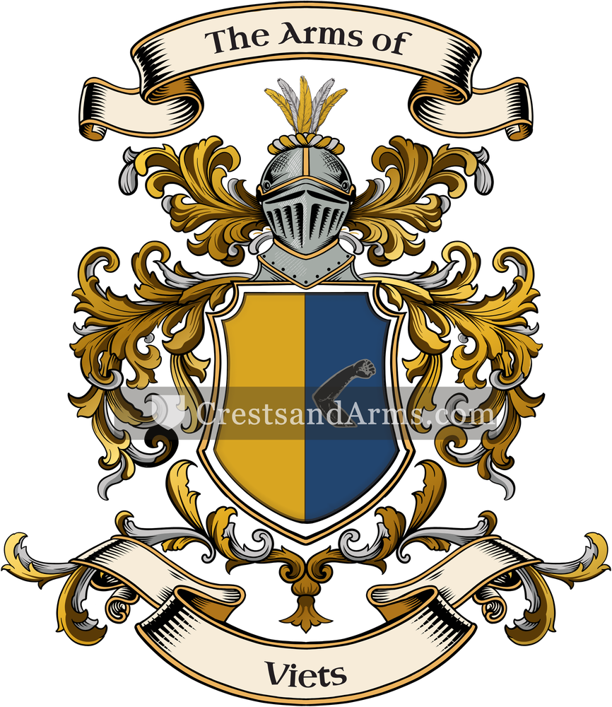 The Viets coat of arms, drawn from the recorded blazon