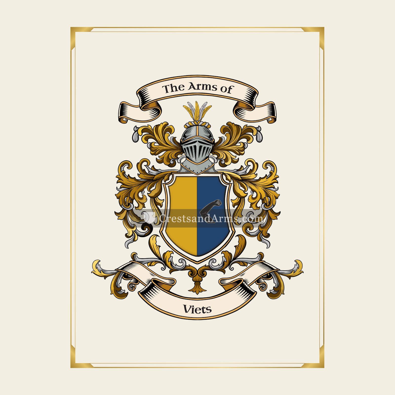 With gold border