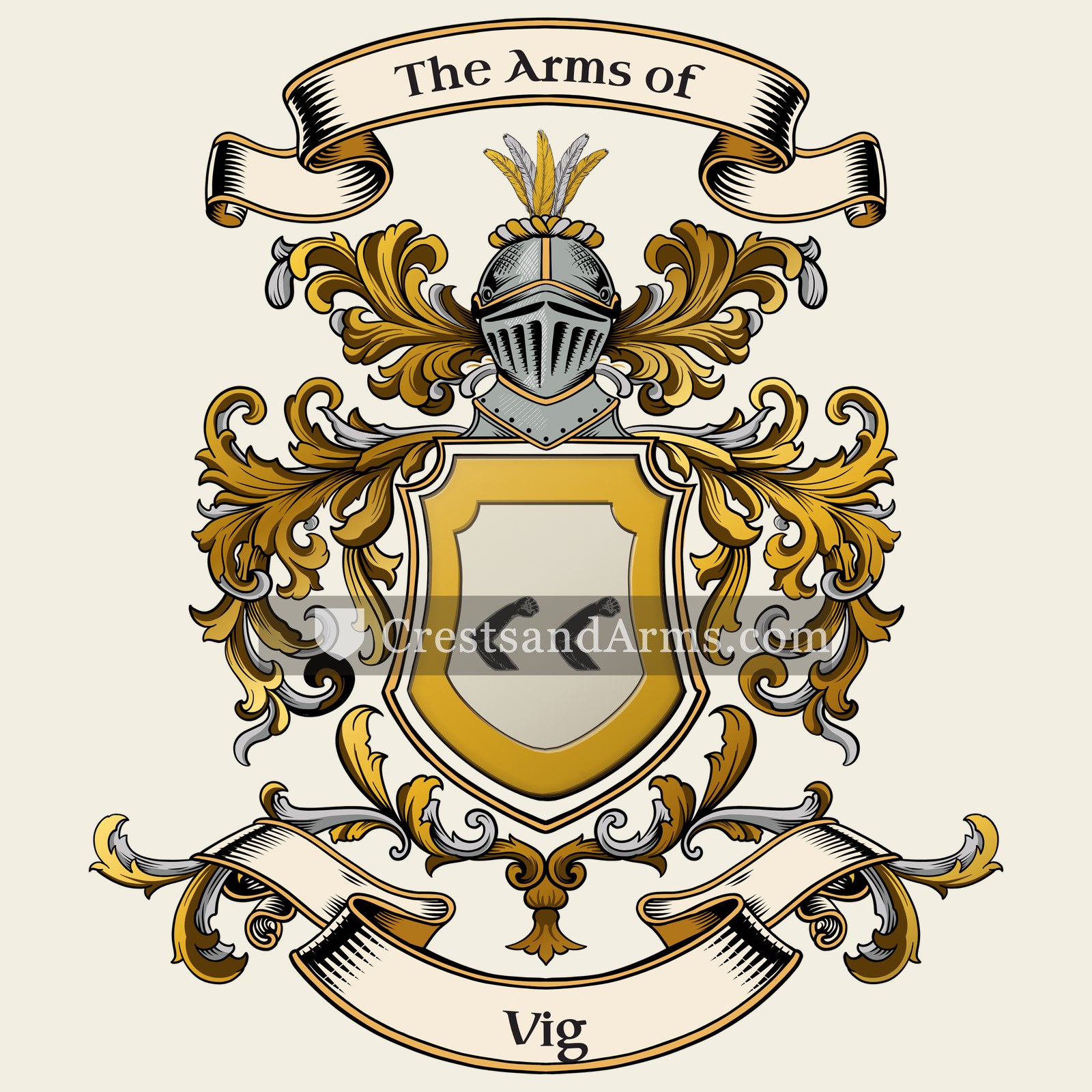 The Vig coat of arms, drawn from the recorded blazon