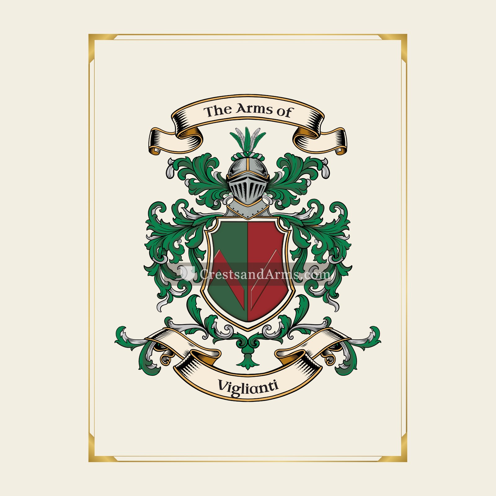 With gold border