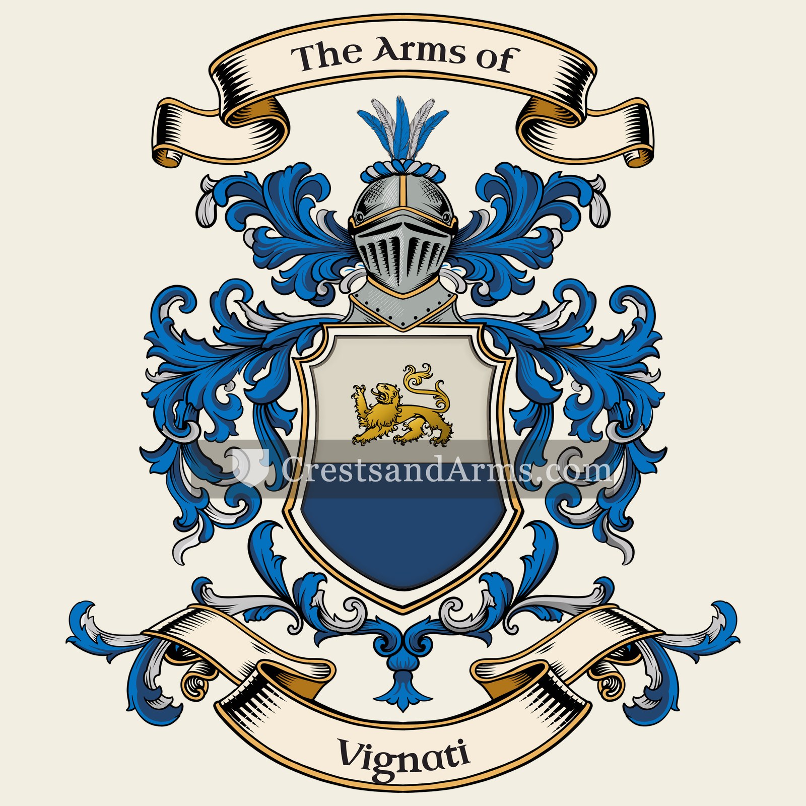 The Vignati coat of arms, drawn from the recorded blazon