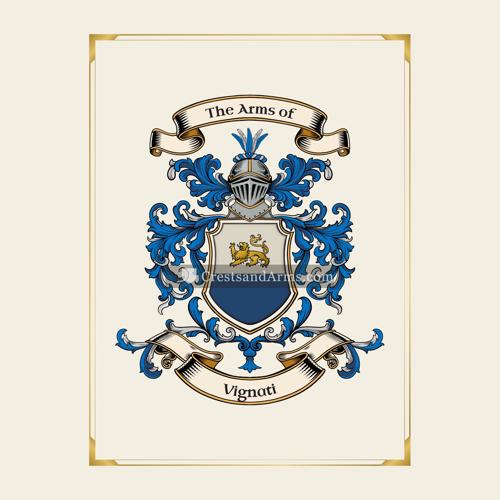 With gold border