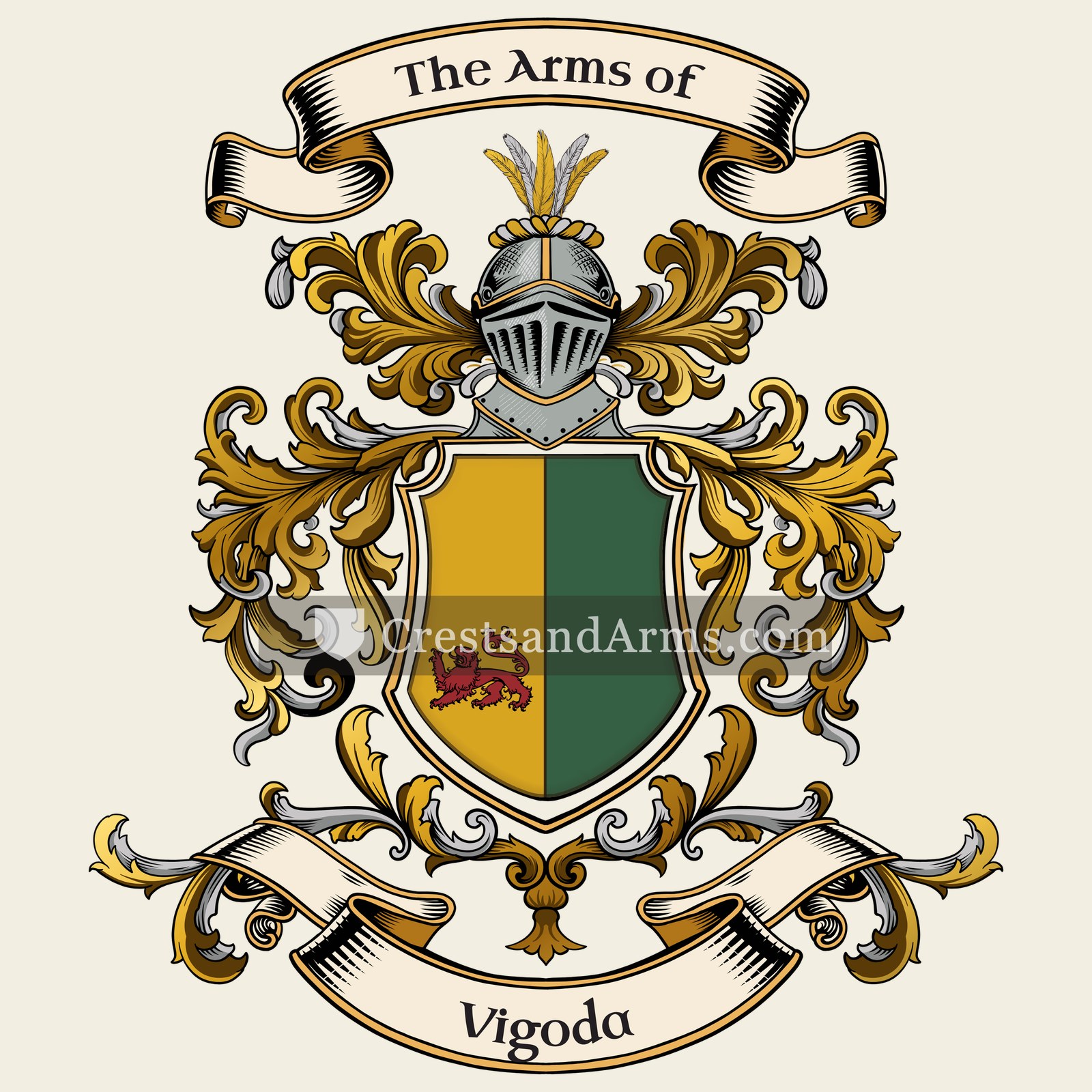 The Vigoda coat of arms, drawn from the recorded blazon