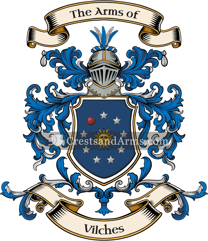 The Vilches coat of arms, drawn from the recorded blazon
