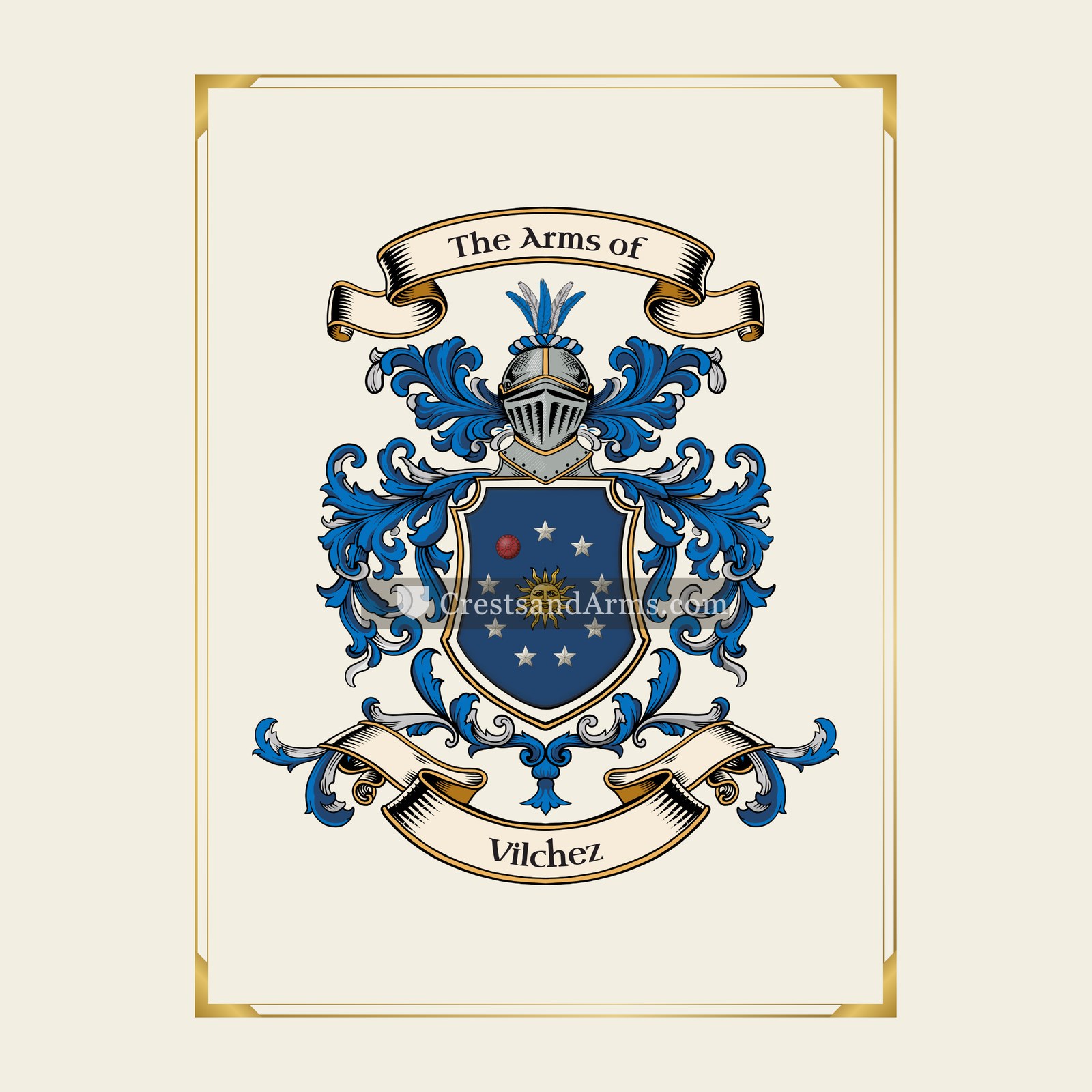 With gold border
