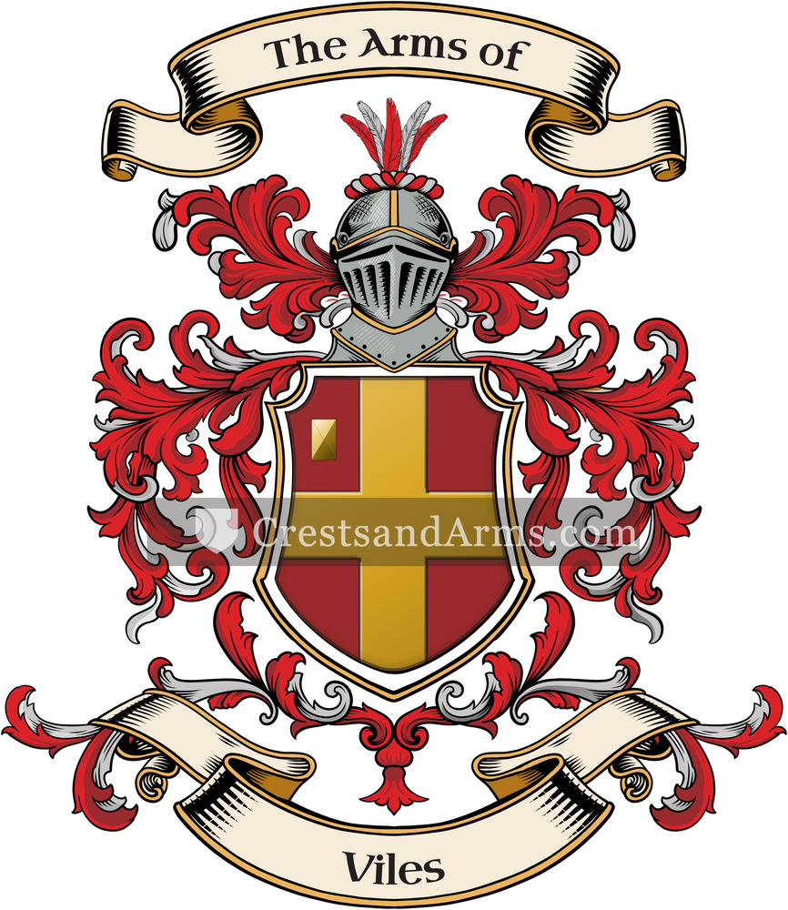 The Viles coat of arms, drawn from the recorded blazon