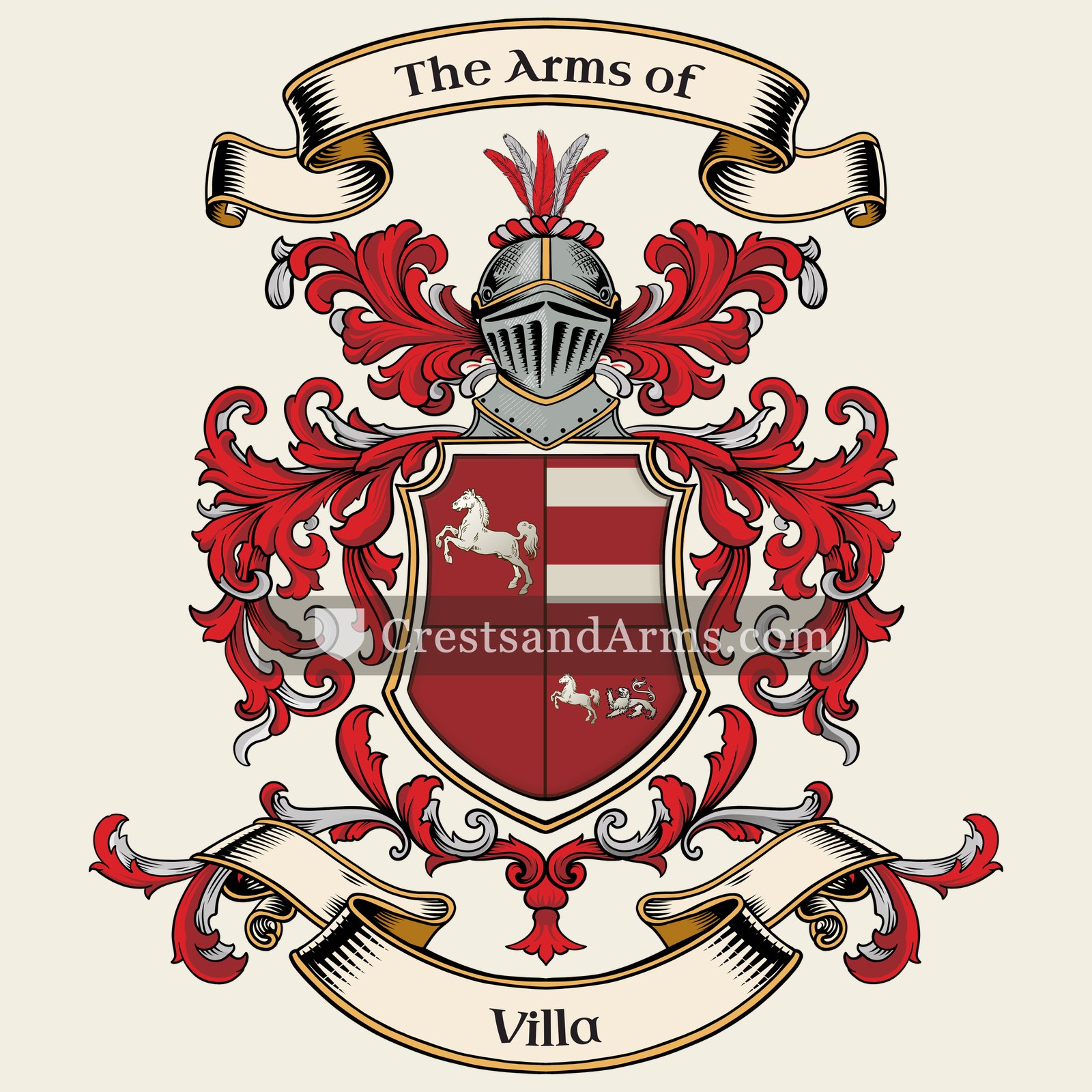 The Villa coat of arms, drawn from the recorded blazon