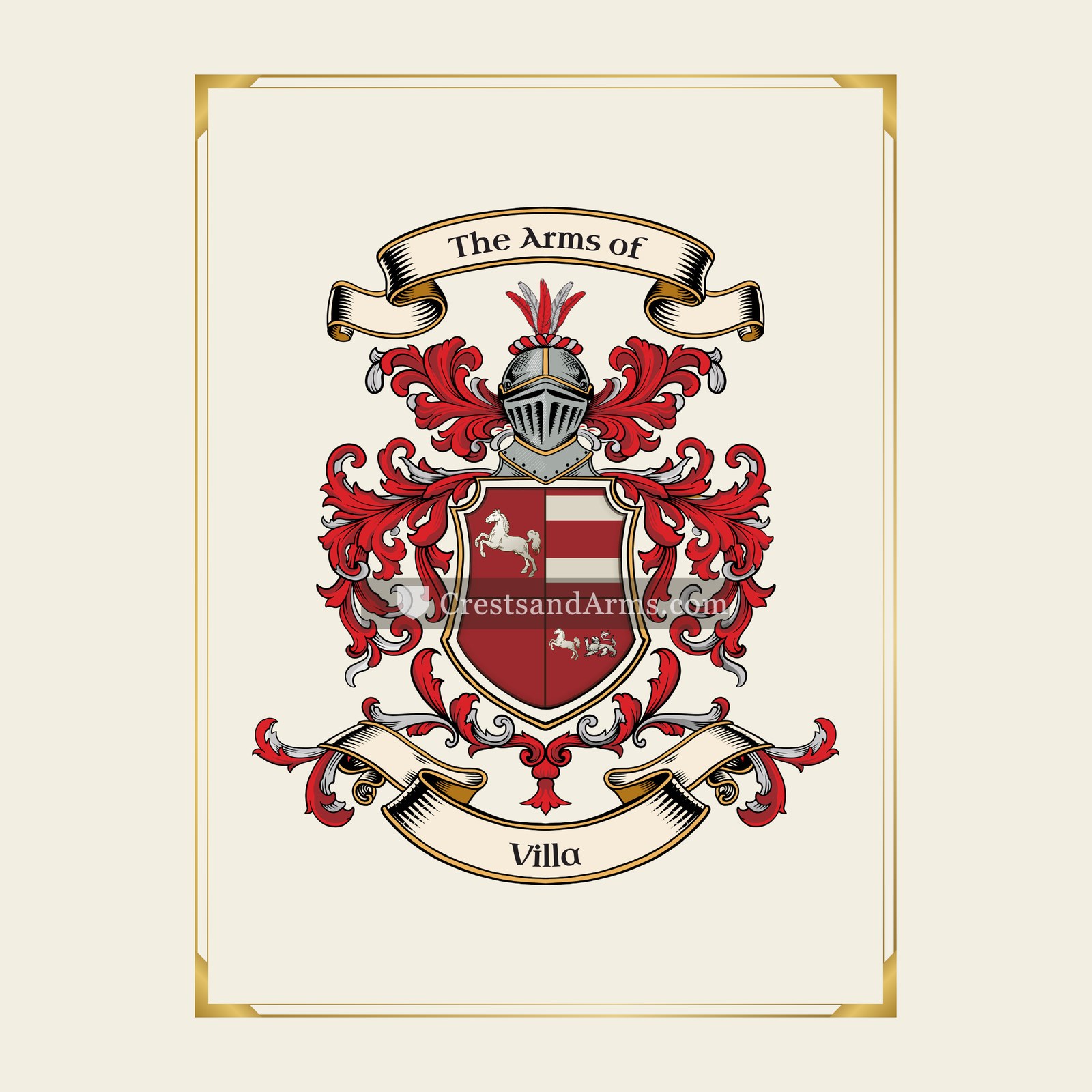 With gold border
